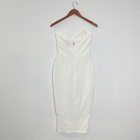 Nookie Solid Bella Strapless Side Slit Jersey Midi Dress - Picture 8 of 11